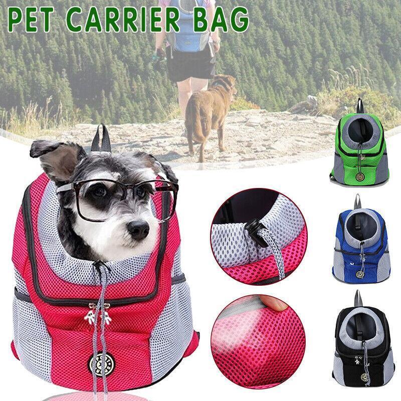S Size Puppy Travel Mesh Pet Dog Carrier Backpack Front Travel Portable Shoulder Bag - Blue