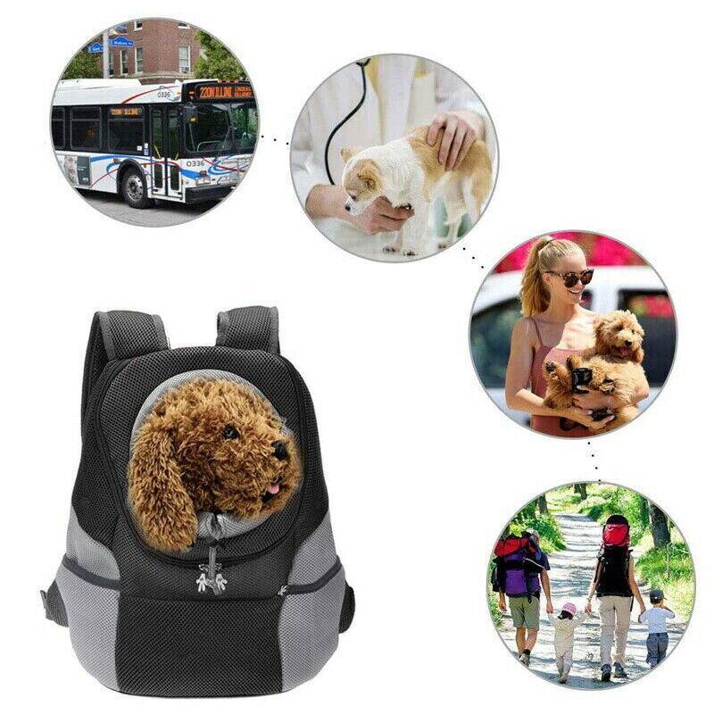 S Size Puppy Travel Mesh Pet Dog Carrier Backpack Front Travel Portable Shoulder Bag - Blue