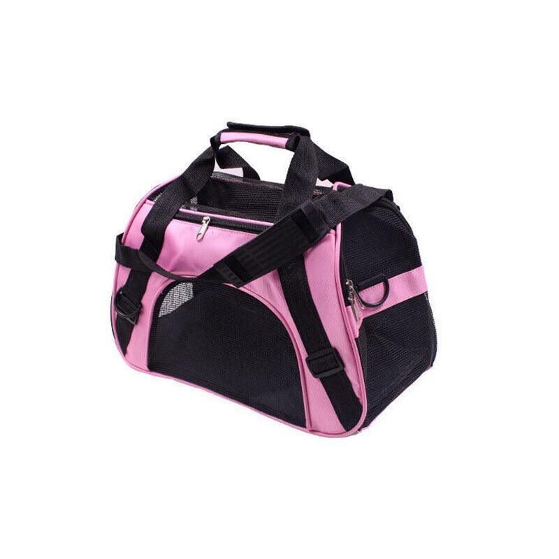 Pet Carrier Bag Portable Large Cat Dog Comfort Tote Travel Bag Airline Approved - Pink
