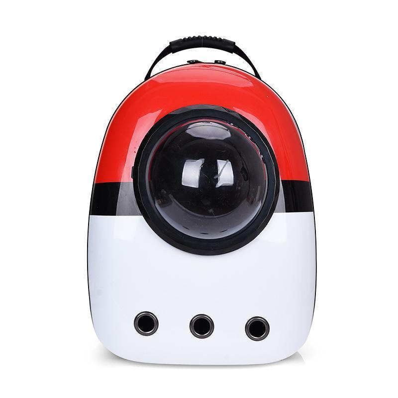 Cat Dog Backpack Carrier Breathable Pet Carrier Bag for Outdoor Travel - Red with White