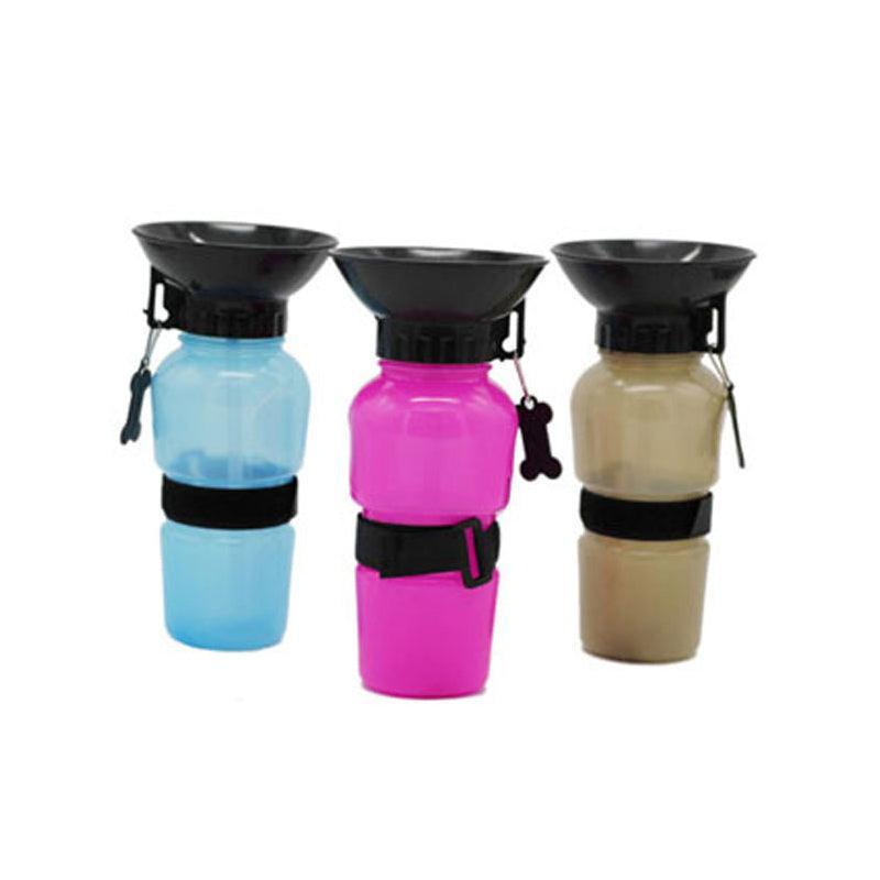 500Ml Dog Cat Water Drinking Bottle Detachable Travel Cup Portable Pet Feeder - Pink