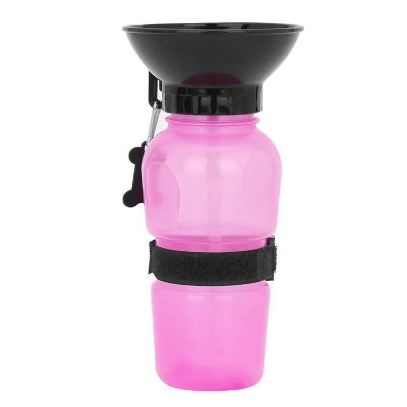 500Ml Dog Cat Water Drinking Bottle Detachable Travel Cup Portable Pet Feeder - Pink