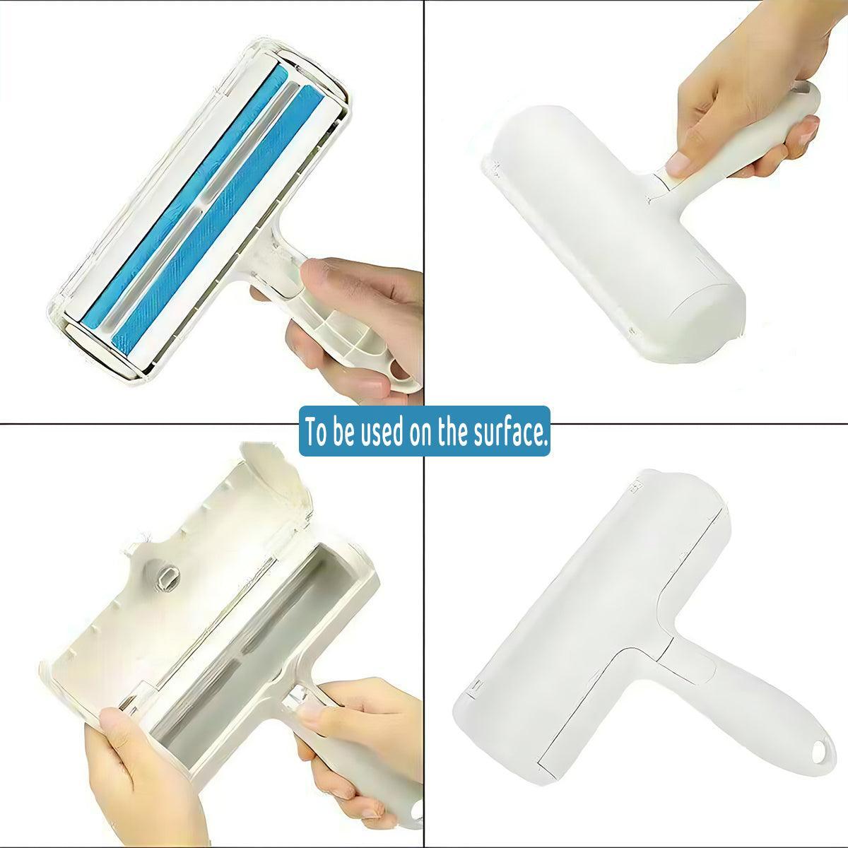 Pet Hair Remover Brush Dog Cat Fur Cleaning Roller Reusable Self Cleaning Tool - Orange