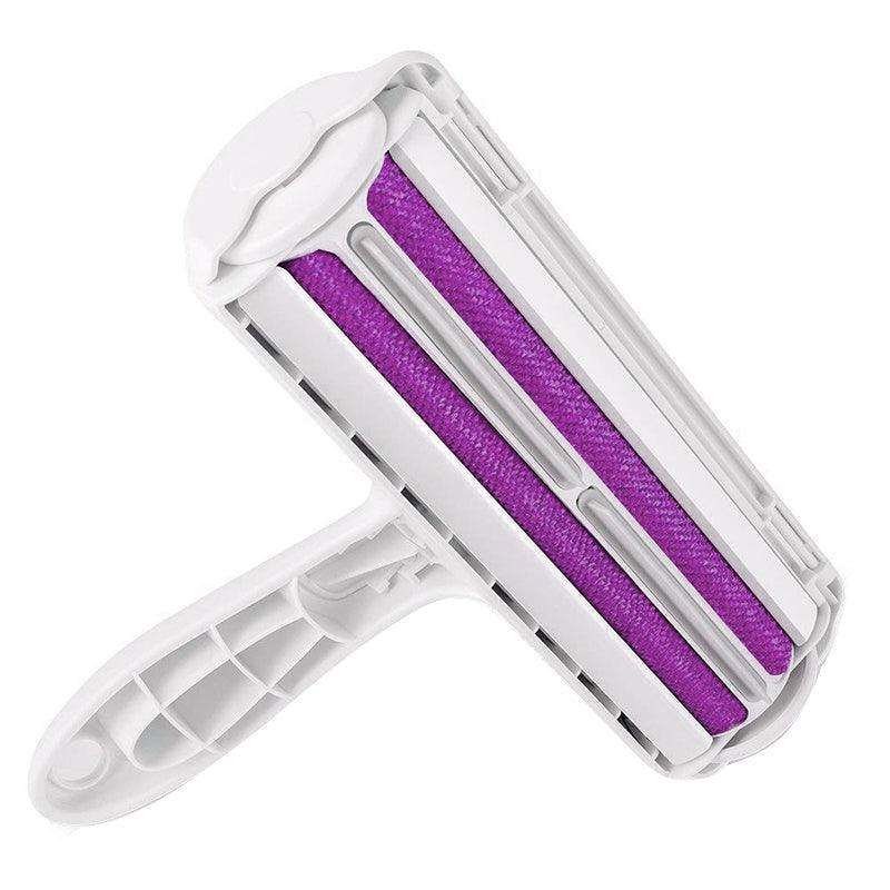 Pet Hair Remover Brush Dog Cat Fur Cleaning Roller Reusable Self Cleaning Tool - Purple
