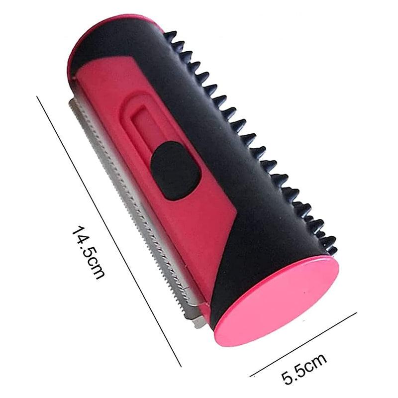 Pet Dog Cat Hair Fur Deshedding Shedding Trimmer Tool Grooming Roll Comb Brush - Red
