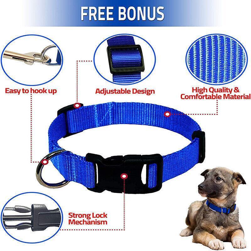 L Size Dog Puppy Pet Collar Adjustable Nylon Toy Large Pink Blue Red Black - Grey