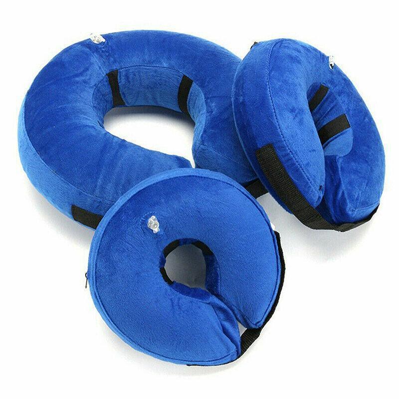 Grey Pet Dog Inflatable Soft Healing Collar Cone Wound Medical Cat Protective Jackets - S (22*23CM)