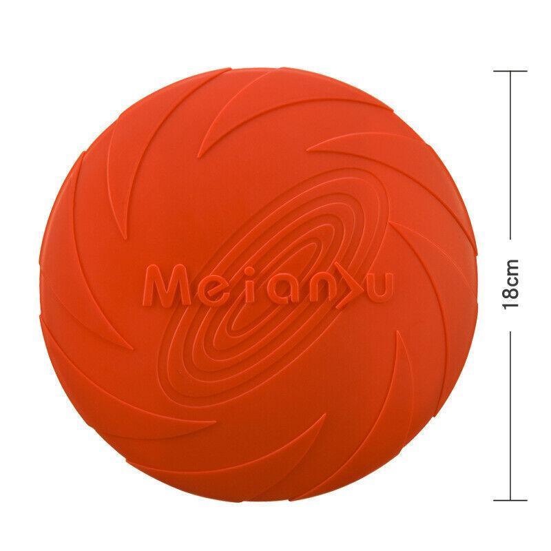 Frisbee Toy for Dogs Outdoor Fetch Training Soft Rubber Pet Flying Disc 18cm - Purple