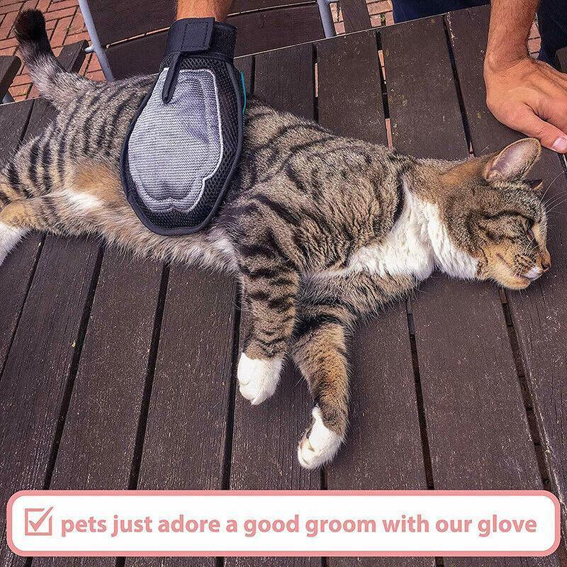 2 in 1 Pet Grooming Glove Deshedding Mitt for Cats and Dogs Hair Removal