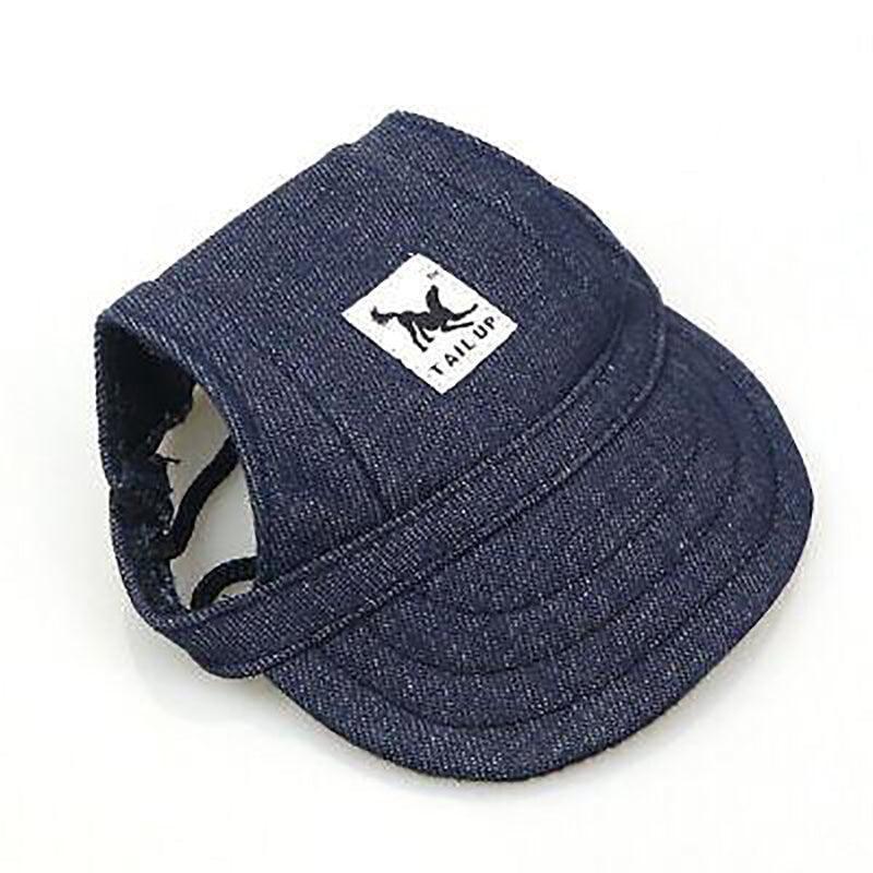 Dog Baseball Cap Outdoor Pet Sun Hat Summer Canvas Visor Puppy L - Black