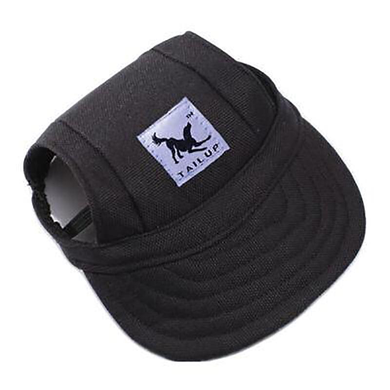 Dog Baseball Cap Outdoor Pet Sun Hat Summer Canvas Visor Puppy M Size - Black