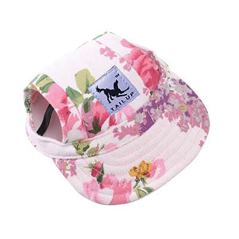 Dog Baseball Cap Outdoor Pet Sun Hat Summer Canvas Visor Puppy M Size - Black