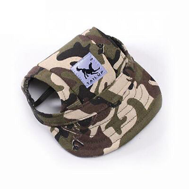 Dog Baseball Cap Outdoor Pet Sun Hat Summer Canvas Visor Puppy M Size - Black