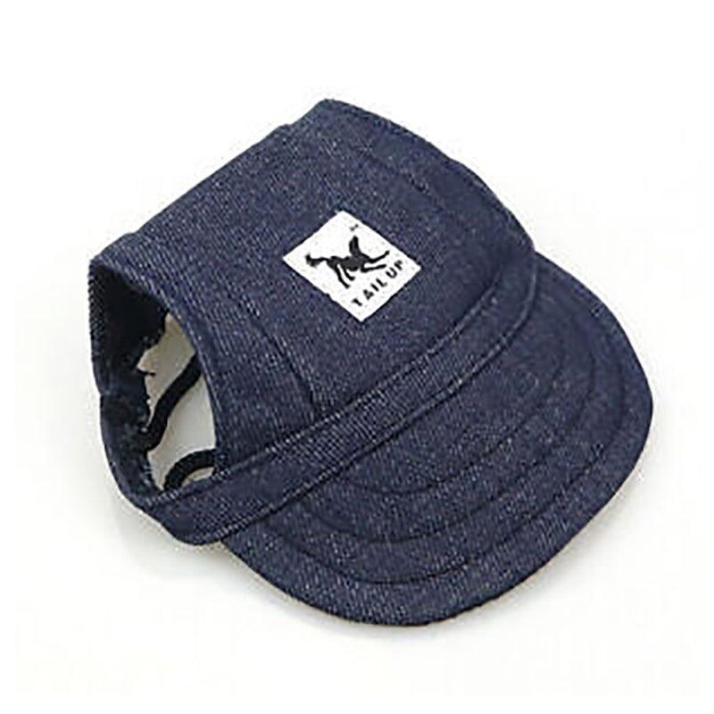 Dog Baseball Cap Outdoor Pet Sun Hat Summer Canvas Visor Puppy M Size - Black