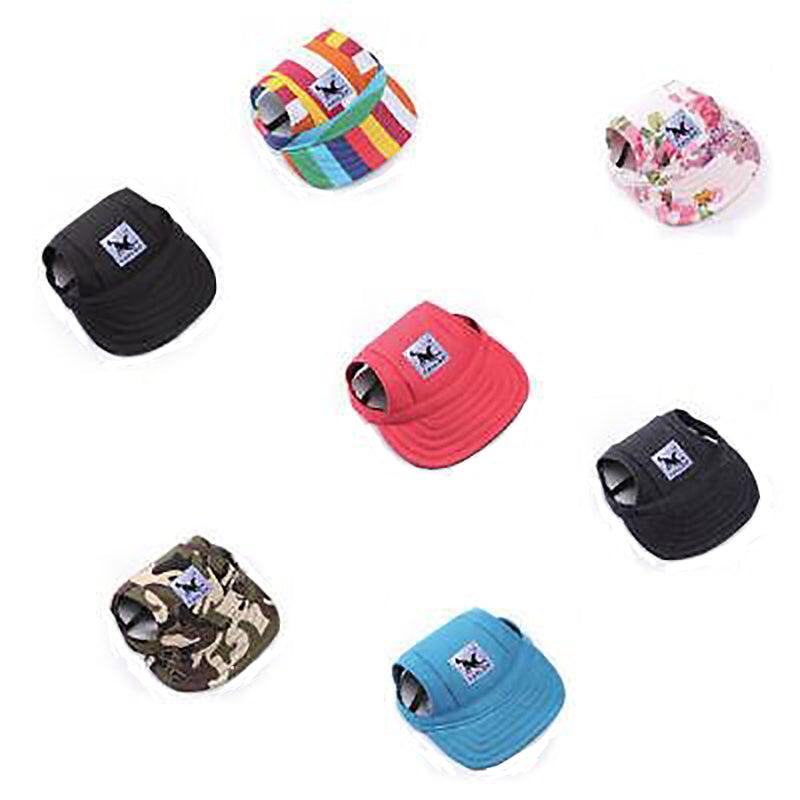 Dog Baseball Cap Outdoor Pet Sun Hat Summer Canvas Visor Puppy S Size - Black