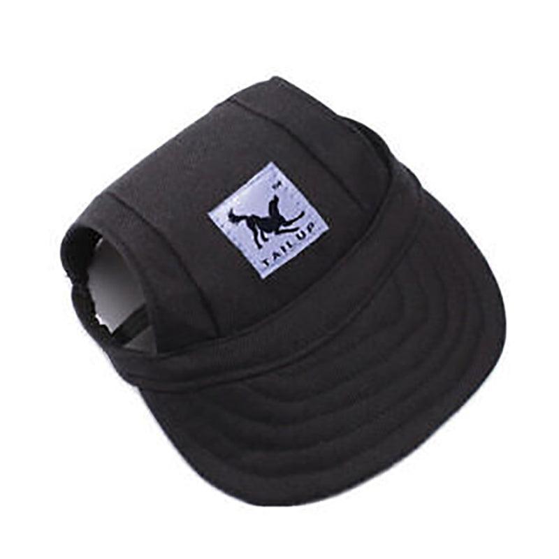 Dog Baseball Cap Outdoor Pet Sun Hat Summer Canvas Visor Puppy S Size - Black