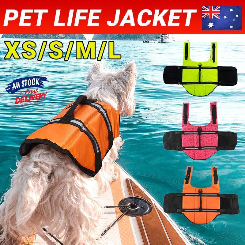 Dog Life Jacket Pet Swim Vest Floatation Aid for Boating and Water Activities Green - XS