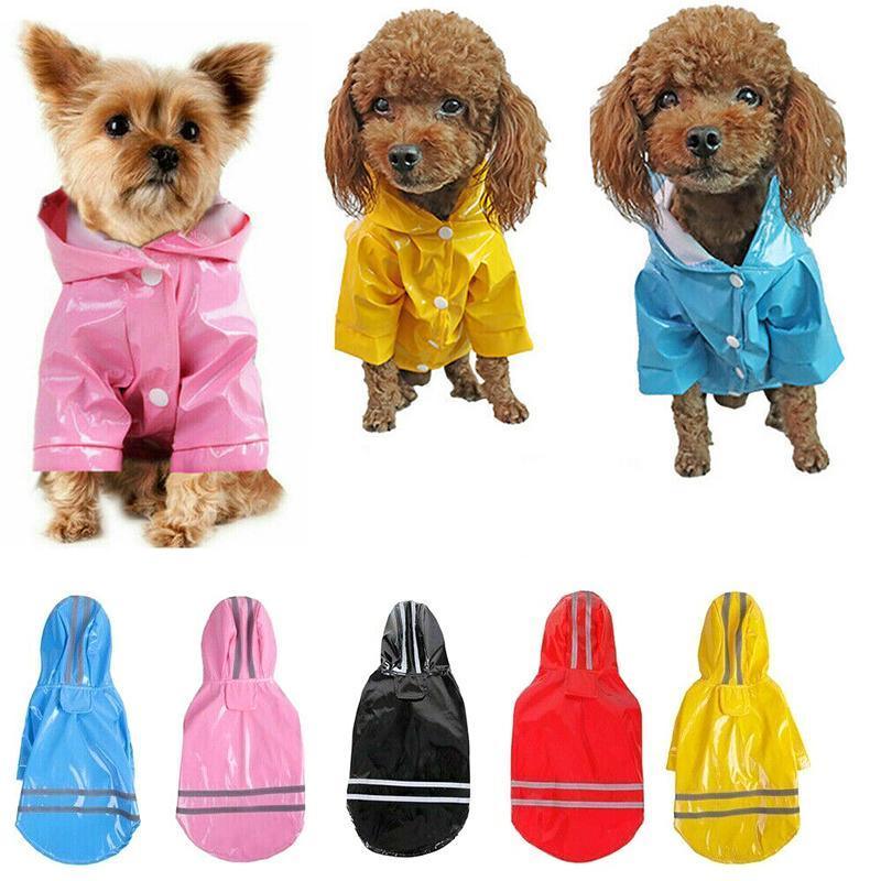 M Size Outdoor Hoodies Jacket Waterproof Pet Dog Clothes Puppy Raincoat Rain Coat - Blue
