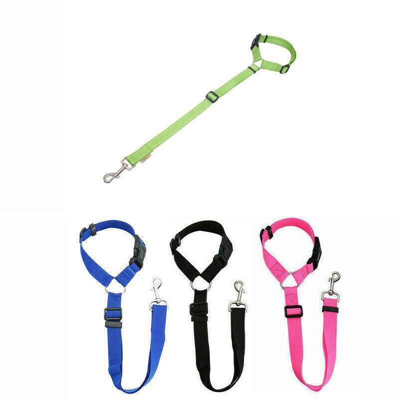 Adjustable Pet Dog Car Clip Lead Harness Strap for Vehicle Travel Restraint Use - Blue