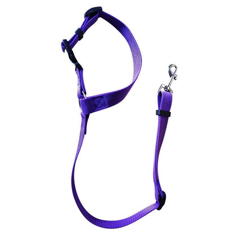 Adjustable Pet Dog Car Clip Lead Harness Strap for Vehicle Travel Restraint Use - Blue