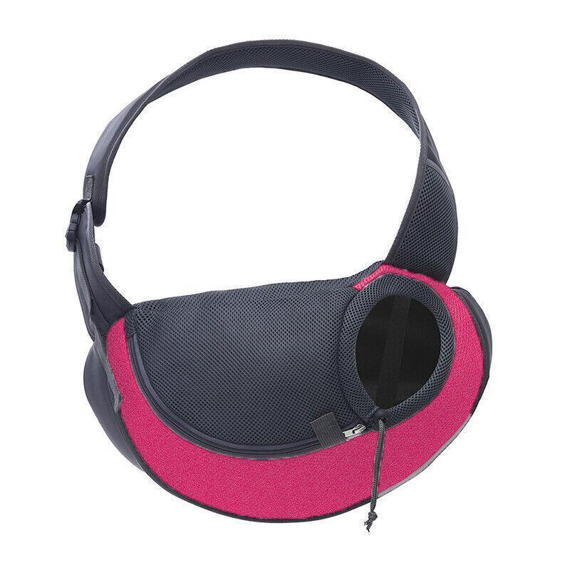S Size Pet Shoulder Carrier Bag Puppy Cat Dog Travel Sling Backpack Portable - Rose Red