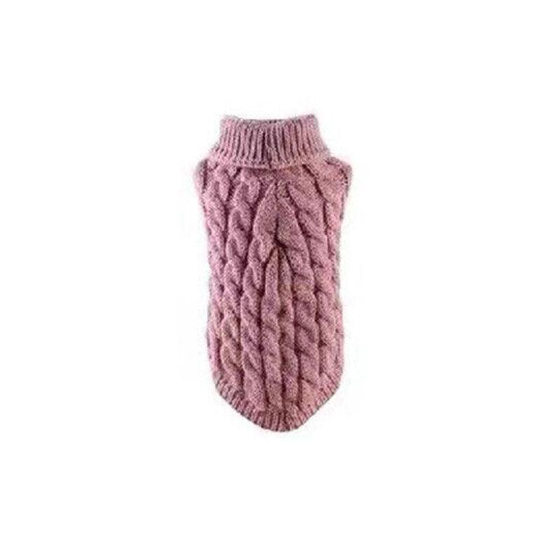 Puppy Dog Jumper Winter Warm Knitted Sweater Pet Clothes Small Dogs Coat Thermal L Size - Beige