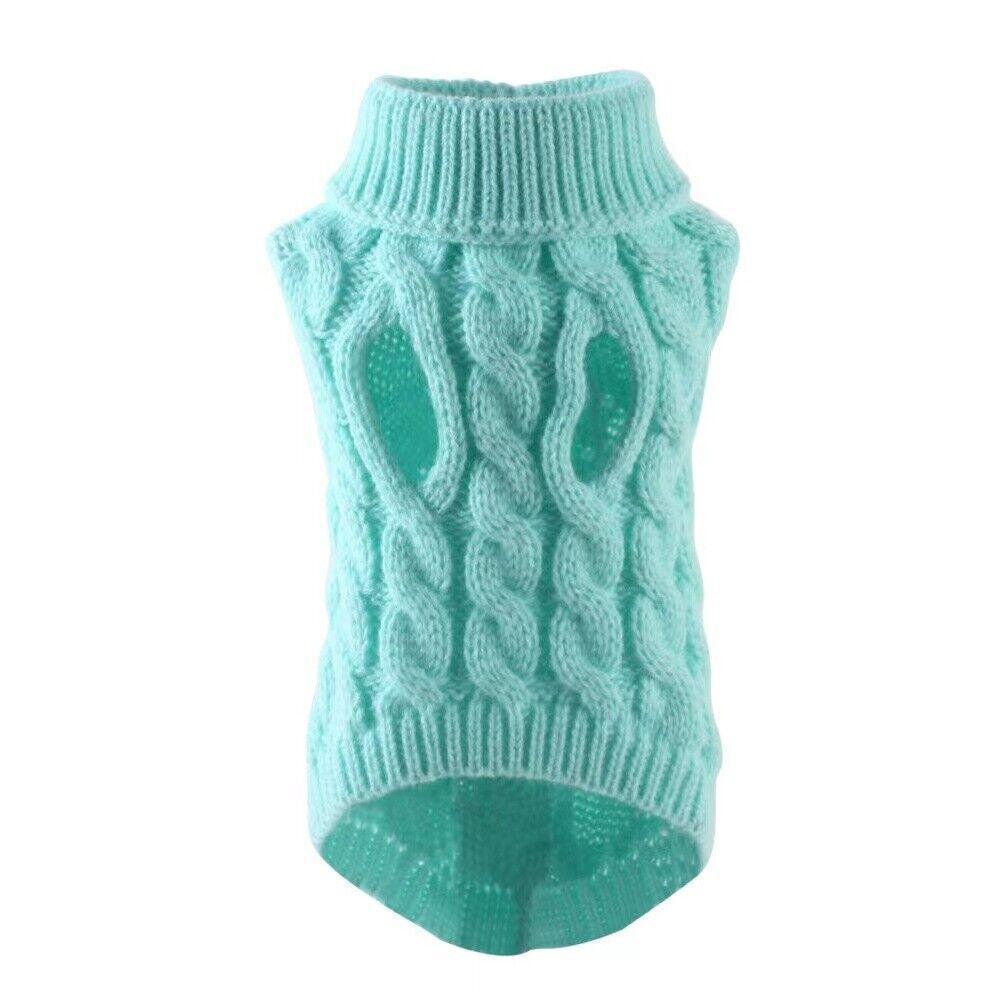 Puppy Dog Jumper Winter Warm Knitted Sweater Pet Clothes Small Dogs Coat Thermal S Size - Grey