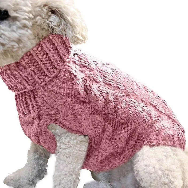 Puppy Dog Jumper Winter Warm Knitted Sweater Pet Clothes Small Dogs Coat Thermal S Size - Pink
