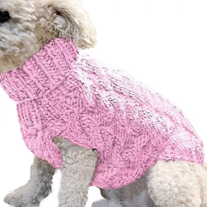 Puppy Dog Jumper Winter Warm Knitted Sweater Pet Clothes Small Dogs Coat Thermal S Size - Pink