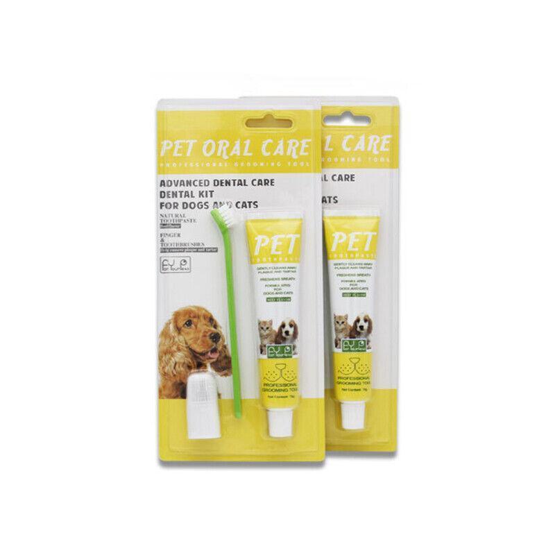 Pet Dog Cat Toothpaste and Toothbrush Set Beef Flavor