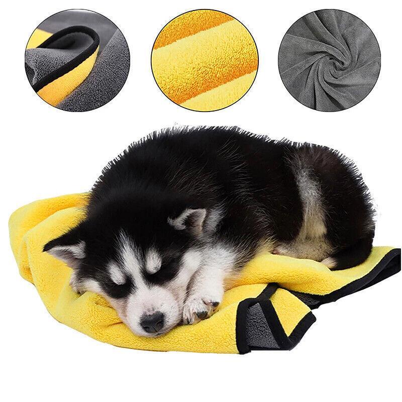Pet Drying Towel Ultra-Absorbent Water Dog Cat Bath Microfiber Clean Soft Cloth - 70 X 140CM