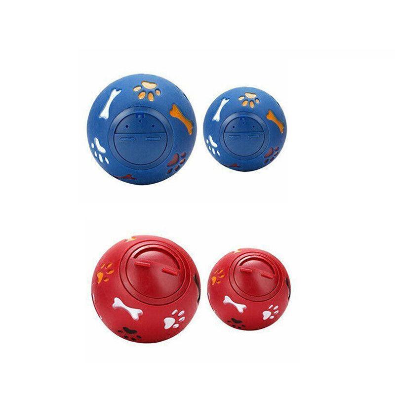 11cm Dog Pet Fun Tough-Treat Ball Tumbler Mental Food Dispenser Feeder Puzzle Toy - Red