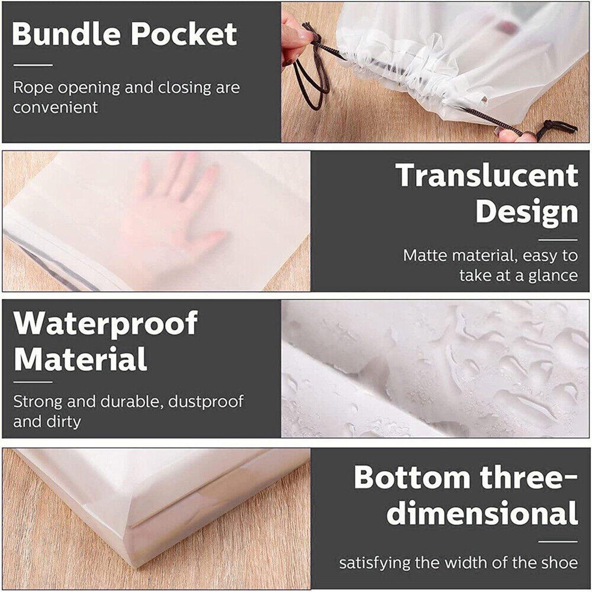 25PCS Portable Travel Shoe Bags Sport Storage Pouch Drawstring Dust Organizer - Brown-30*35cm