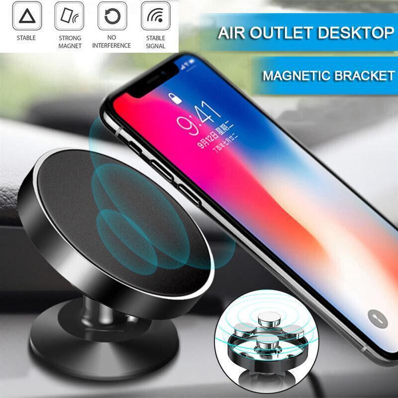 360 Degree Car Phone Holder Dashboard Mount Stand Cradle for Flat Surface - Silver
