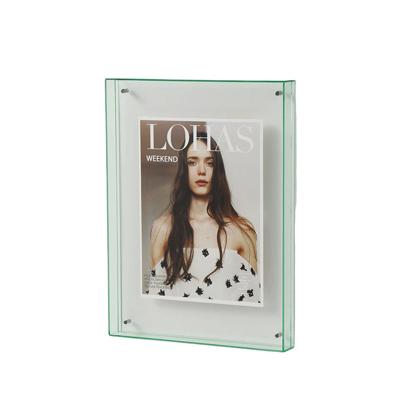 Acrylic Photo Frame Double-Sided Clear Display with Screw Mount – 16x21cm - Orange