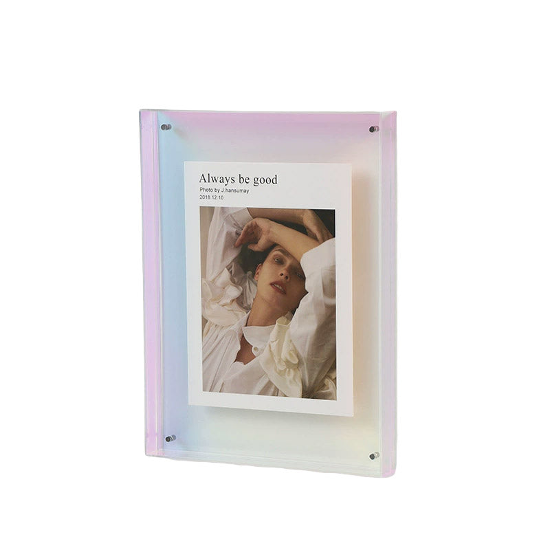 Acrylic Photo Frame Double-Sided Clear Display with Screw Mount – 16x21cm - Red