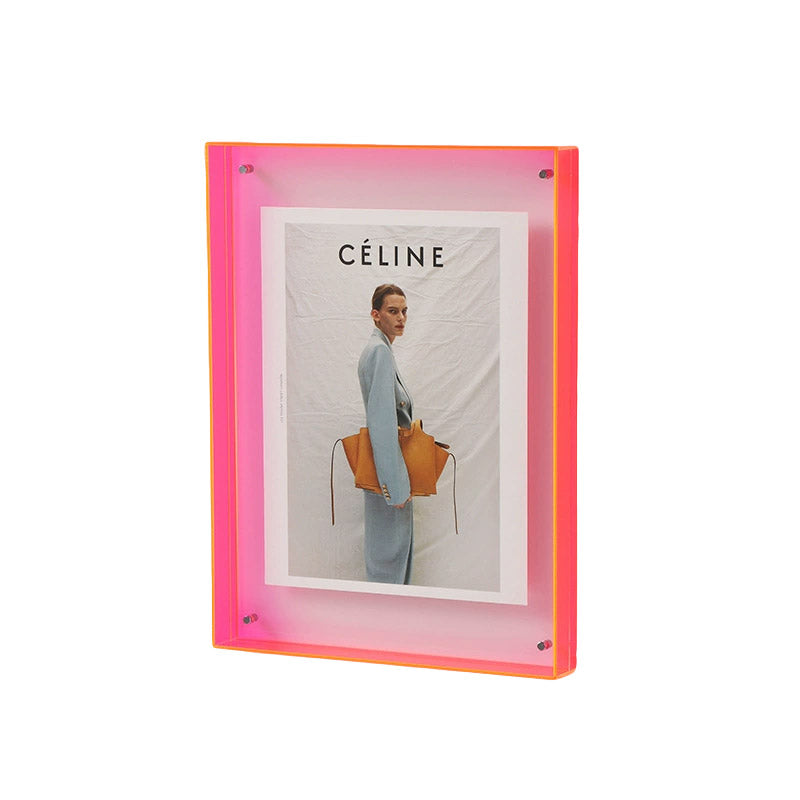 Acrylic Photo Frame Double-Sided Clear Display with Screw Mount – 16x21cm - Colorful