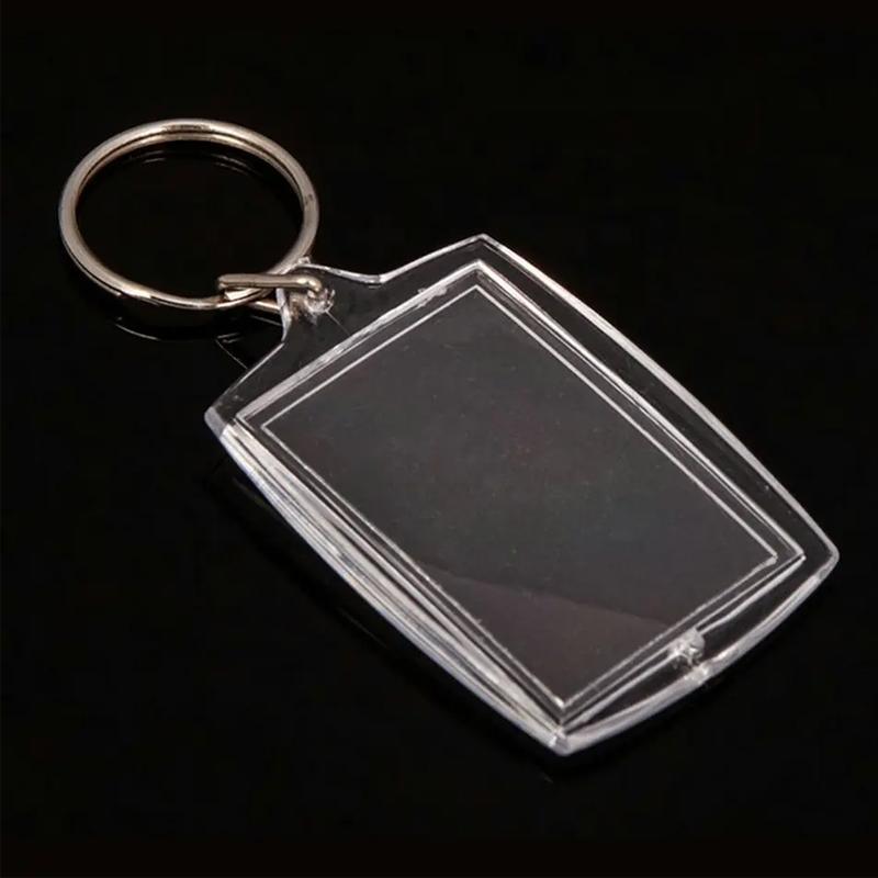 10PCS Clear Acrylic Photo Keyring - DIY Picture Frame Keychain Gifts