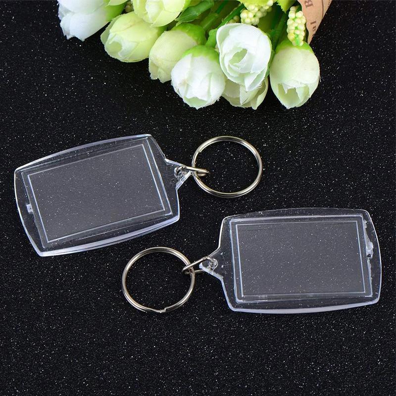 10PCS Clear Acrylic Photo Keyring - DIY Picture Frame Keychain Gifts