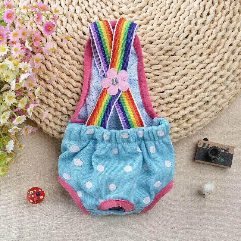 Female Pet Dog Cat Puppy Pant Menstrual Sanitary Nappy Diaper Wrap Underwear Blue - XXS