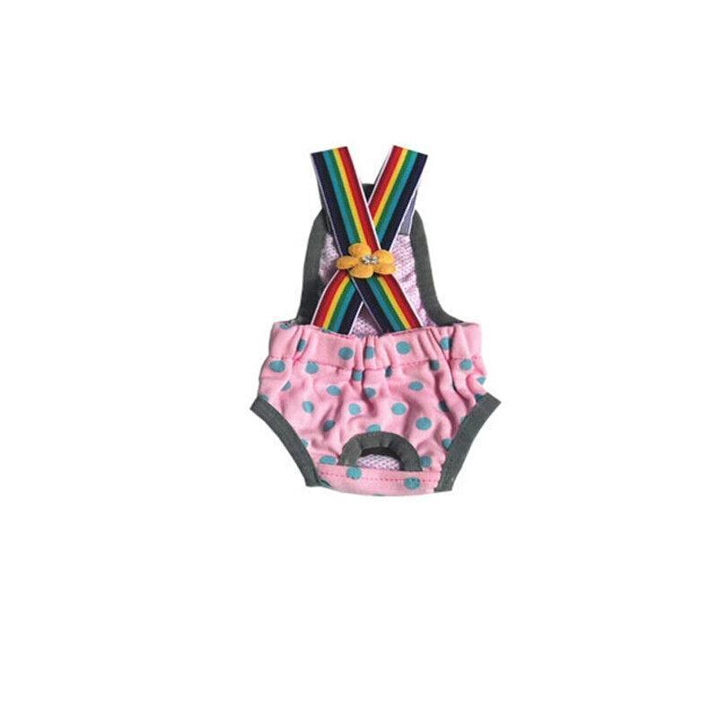 Female Pet Dog Cat Puppy Pant Menstrual Sanitary Nappy Diaper Wrap Underwear Pink - XS