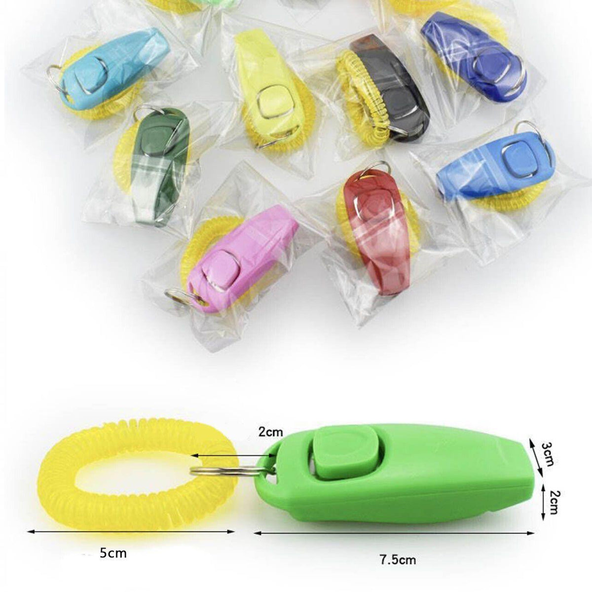 Dog Whistle and Clicker Set for Training Stop Barking Obedience Tool Combo - Pink