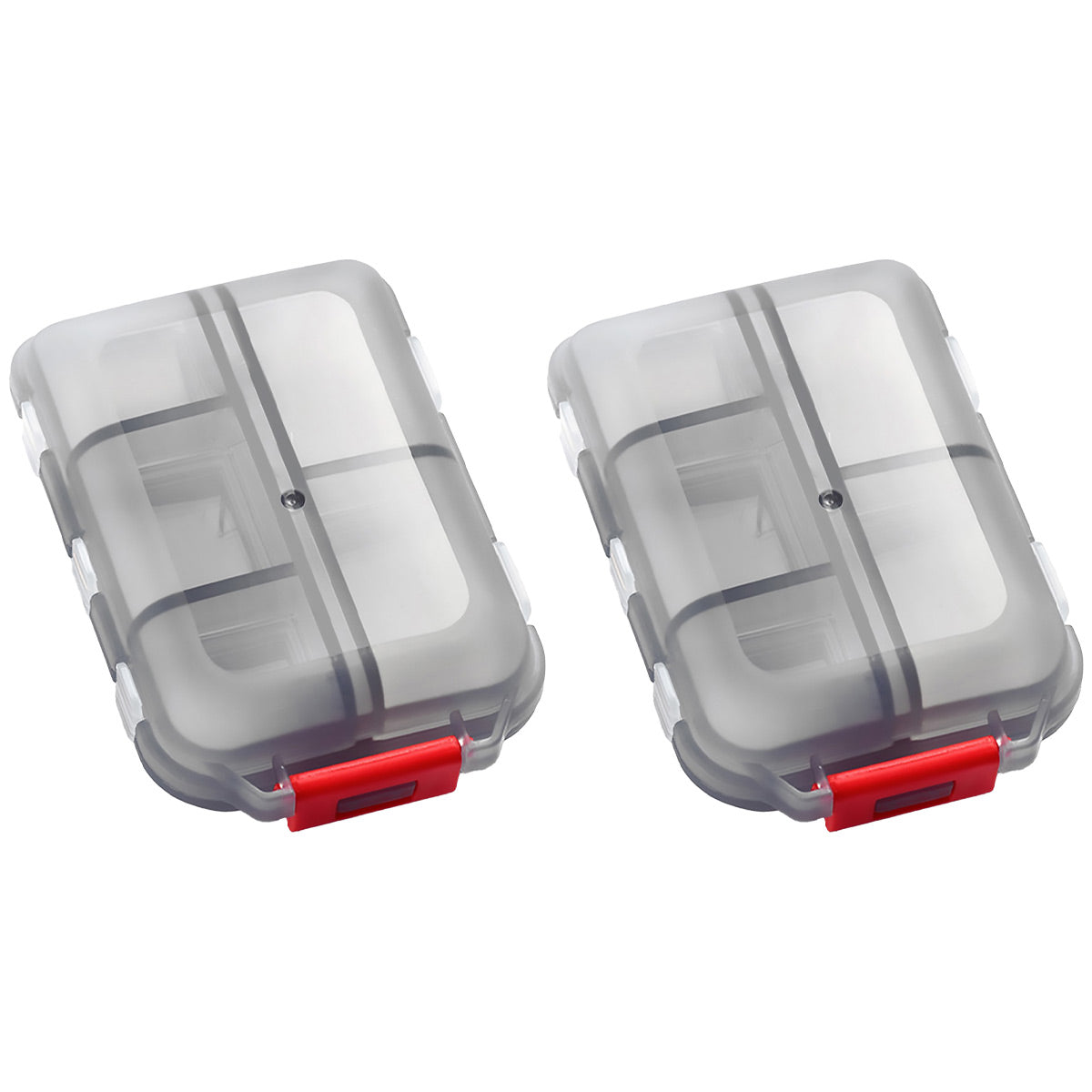 Small Pill Case Vitamin Holder Container 6/10Compartments Double Layer Holder - Purple-6 Grids