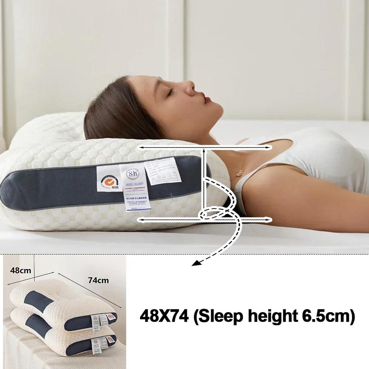 1/2X Contour Pillow Neck Support Orthopedic Cervical Pillow Anti Bacteria Sleep - 1PC