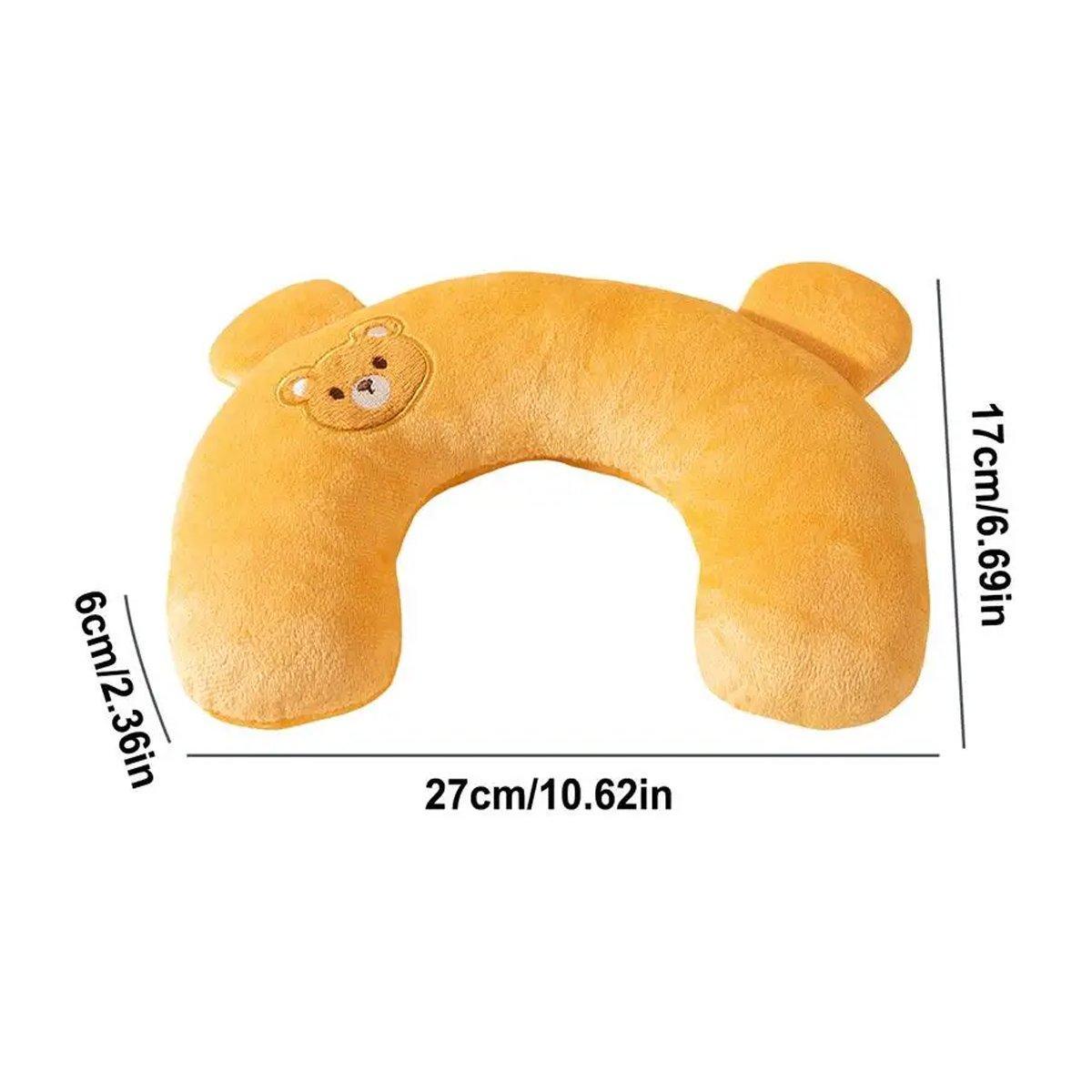 Dog Pet U Shaped Pillow Cartoon Breathable Cat Sleeping Cushion for All Seasons - Brown