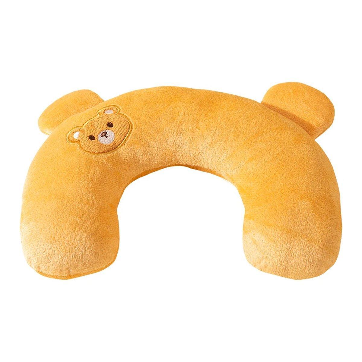 Dog Pet U Shaped Pillow Cartoon Breathable Cat Sleeping Cushion for All Seasons - Brown