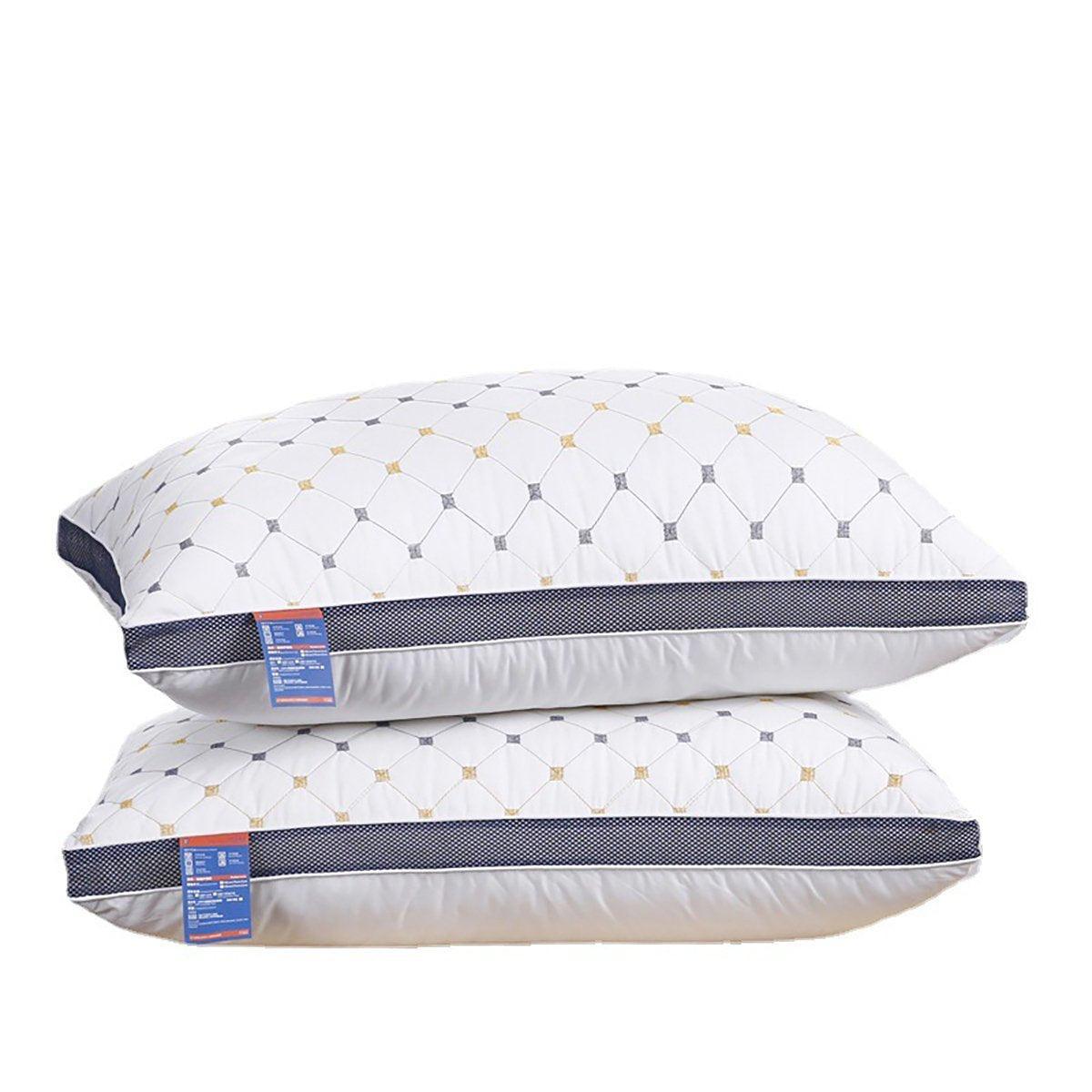 1/2PCS Hotel Style Polyester Fibre Pillow Washable High Rebound Support - 600g-2pcs