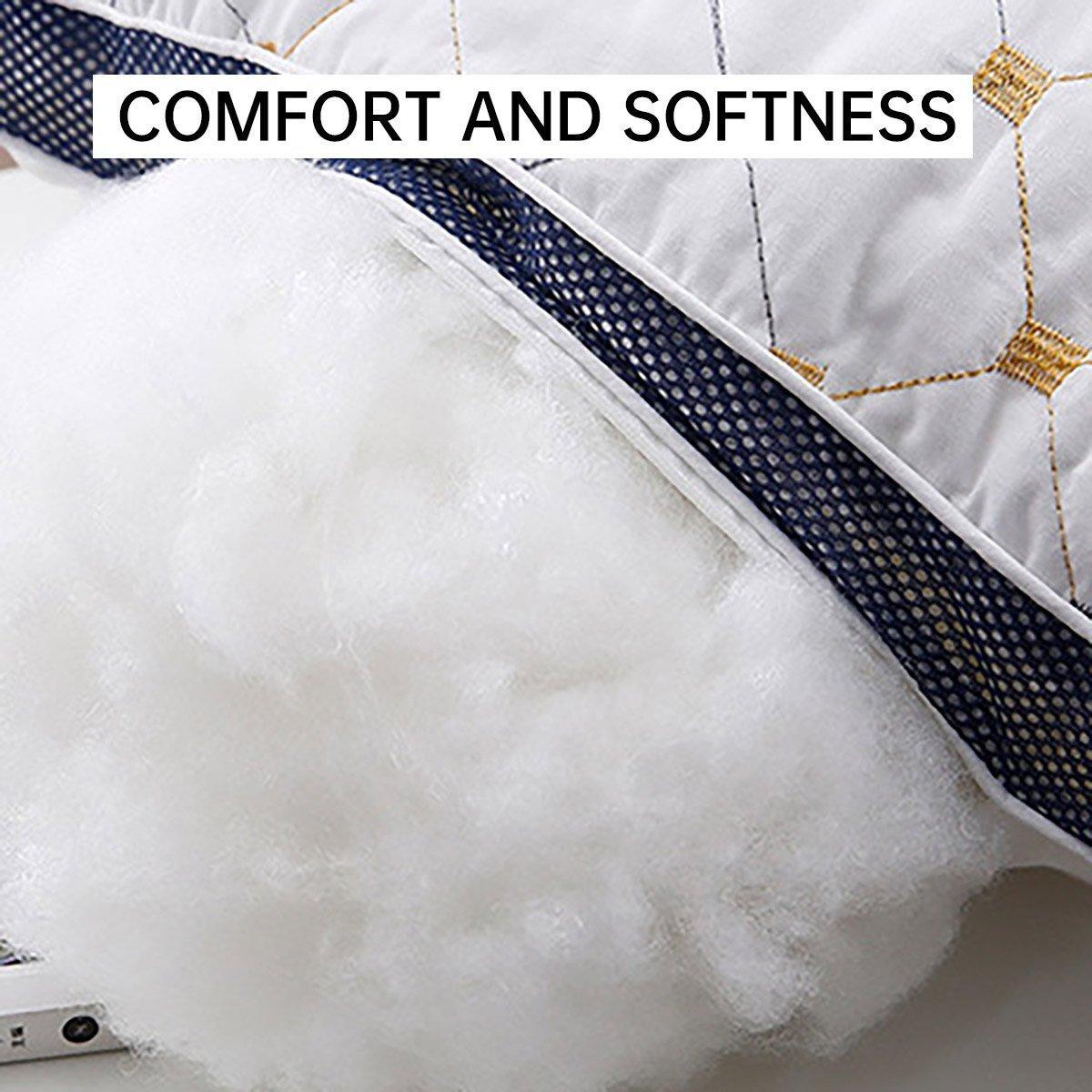 1/2PCS Hotel Style Polyester Fibre Pillow Washable High Rebound Support - 700g