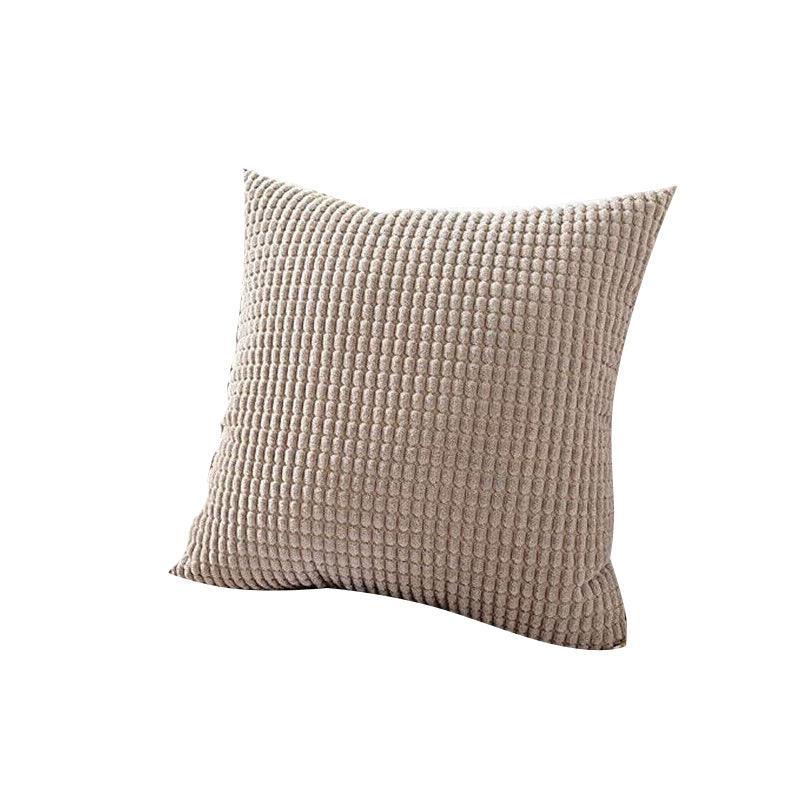 45X45 Plain Solid Colour Cushion Cover Decorative Pillow Case Home Multicoloured - Brown