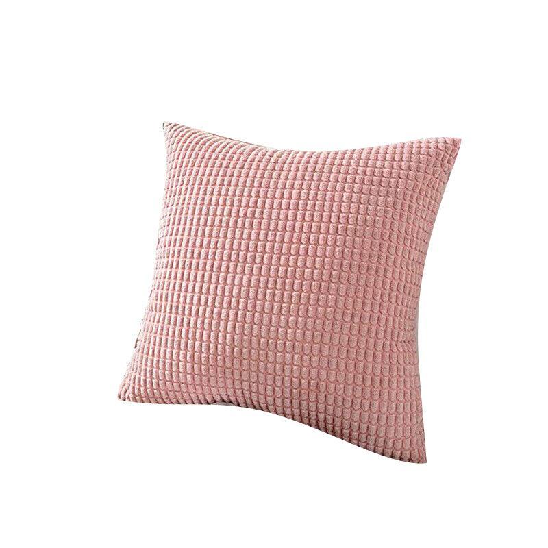 45X45 Plain Solid Colour Cushion Cover Decorative Pillow Case Home Multicoloured - Brown
